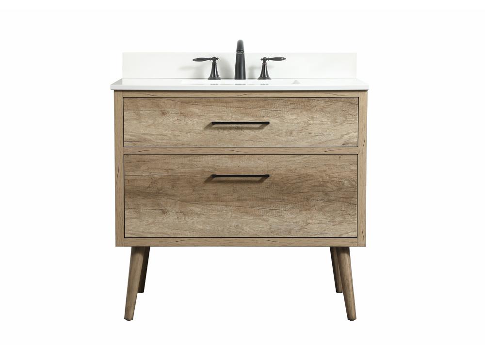 Elegant Furniture & Lighting - Boise 36 inch Single bathroom vanity in natural oak with backsplash - VF41036NT-BS veiw 1