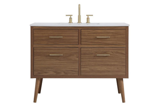 Elegant Furniture & Lighting - Boise 42 inch bathroom vanity in Walnut Brown - VF41042WB veiw 1