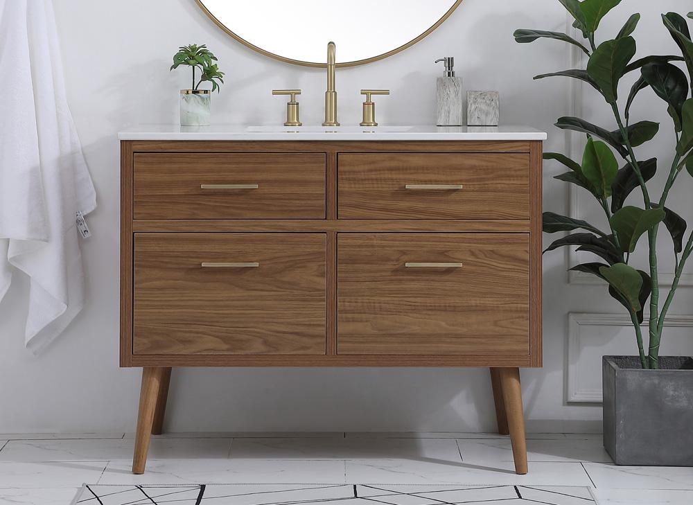 Elegant Furniture & Lighting - Boise 42 inch bathroom vanity in Walnut Brown - VF41042WB veiw 2
