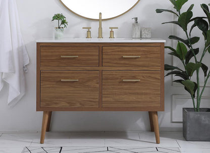 Elegant Furniture & Lighting - Boise 42 inch bathroom vanity in Walnut Brown - VF41042WB veiw 2