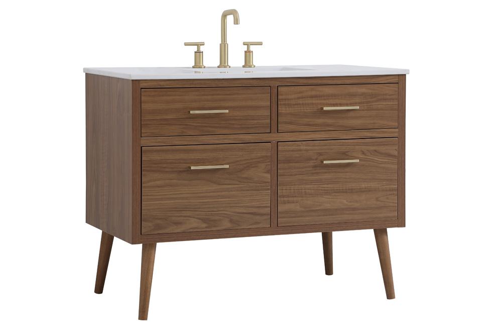 Elegant Furniture & Lighting - Boise 42 inch bathroom vanity in Walnut Brown - VF41042WB veiw 8