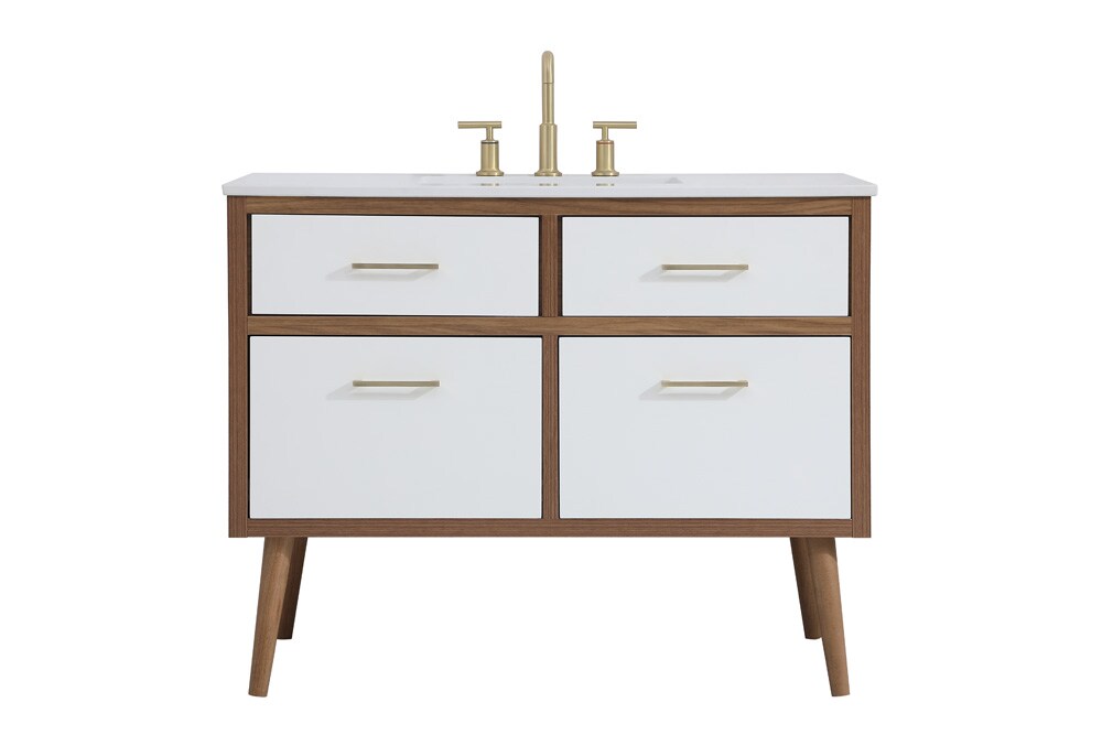 Elegant Furniture & Lighting - Boise 42 inch bathroom vanity in White - VF41042WH veiw 1