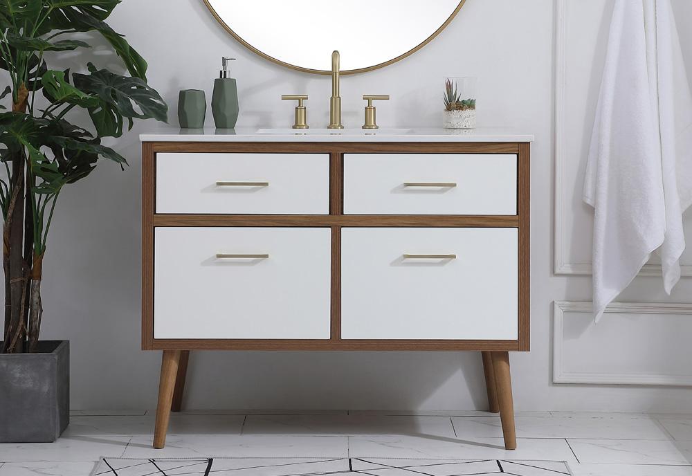 Elegant Furniture & Lighting - Boise 42 inch bathroom vanity in White - VF41042WH veiw 2