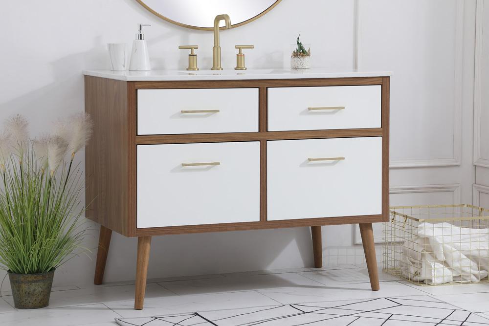 Elegant Furniture & Lighting - Boise 42 inch bathroom vanity in White - VF41042WH veiw 3