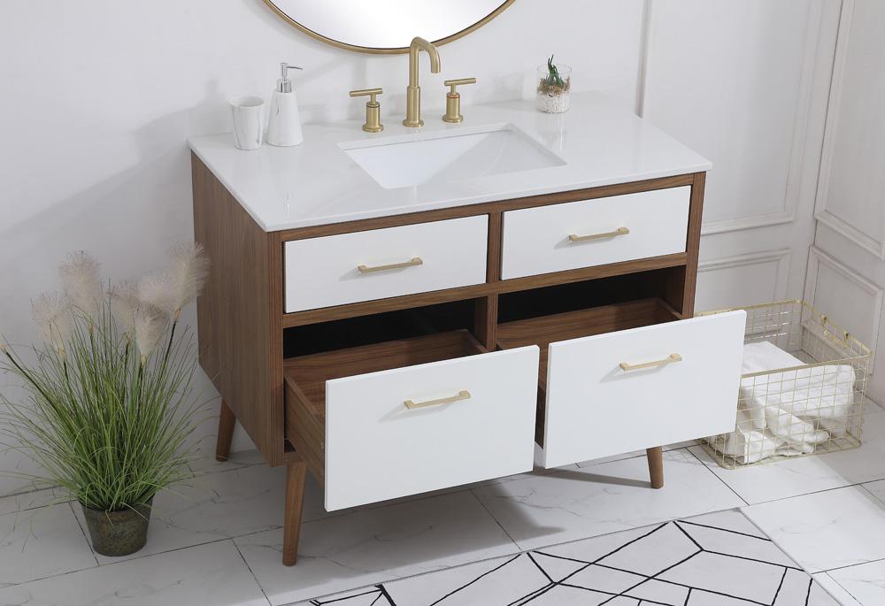 Elegant Furniture & Lighting - Boise 42 inch bathroom vanity in White - VF41042WH veiw 4