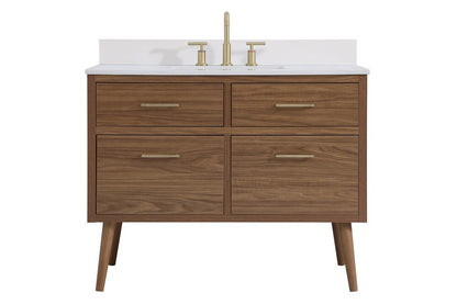 Elegant Furniture & Lighting - Boise 42 inch bathroom Vanity in Walnut Brown with Backsplash - VF41042WB-BS veiw 1