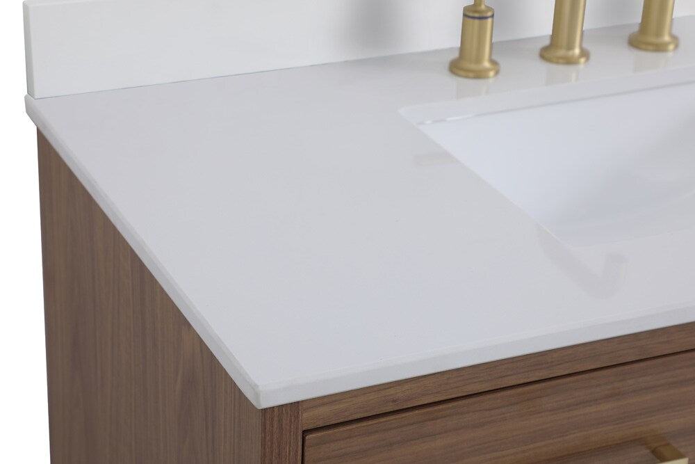 Elegant Furniture & Lighting - Boise 42 inch bathroom Vanity in Walnut Brown with Backsplash - VF41042WB-BS veiw 4