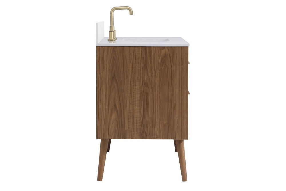 Elegant Furniture & Lighting - Boise 42 inch bathroom Vanity in Walnut Brown with Backsplash - VF41042WB-BS veiw 7