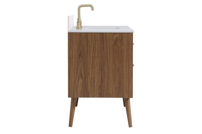 Elegant Furniture & Lighting - Boise 42 inch bathroom Vanity in Walnut Brown with Backsplash - VF41042WB-BS veiw 7
