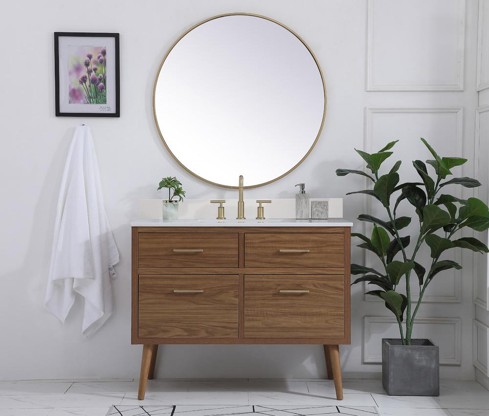 Elegant Furniture & Lighting - Boise 42 inch bathroom Vanity in Walnut Brown with Backsplash - VF41042WB-BS veiw 10