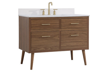 Elegant Furniture & Lighting - Boise 42 inch bathroom Vanity in Walnut Brown with Backsplash - VF41042WB-BS veiw 13