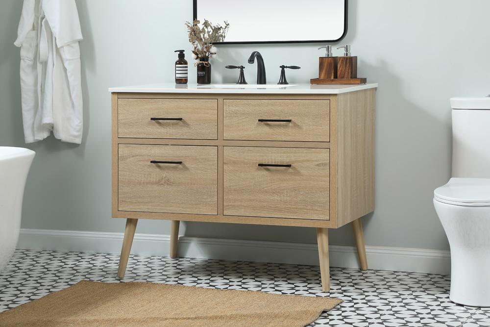 Elegant Furniture & Lighting - Boise 42 inch Single bathroom vanity in mango wood - VF41042MW veiw 3