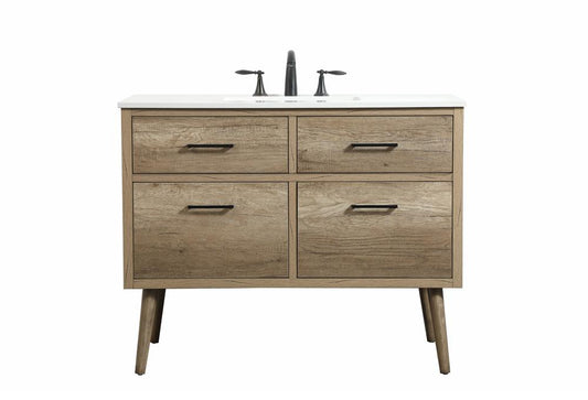 Elegant Furniture & Lighting - Boise 42 inch Single bathroom vanity in natural oak - VF41042NT veiw 1