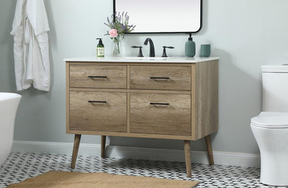 Elegant Furniture & Lighting - Boise 42 inch Single bathroom vanity in natural oak - VF41042NT veiw 3