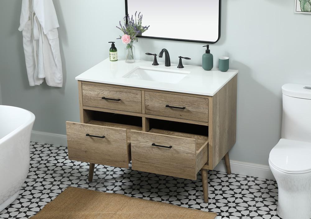 Elegant Furniture & Lighting - Boise 42 inch Single bathroom vanity in natural oak - VF41042NT veiw 4