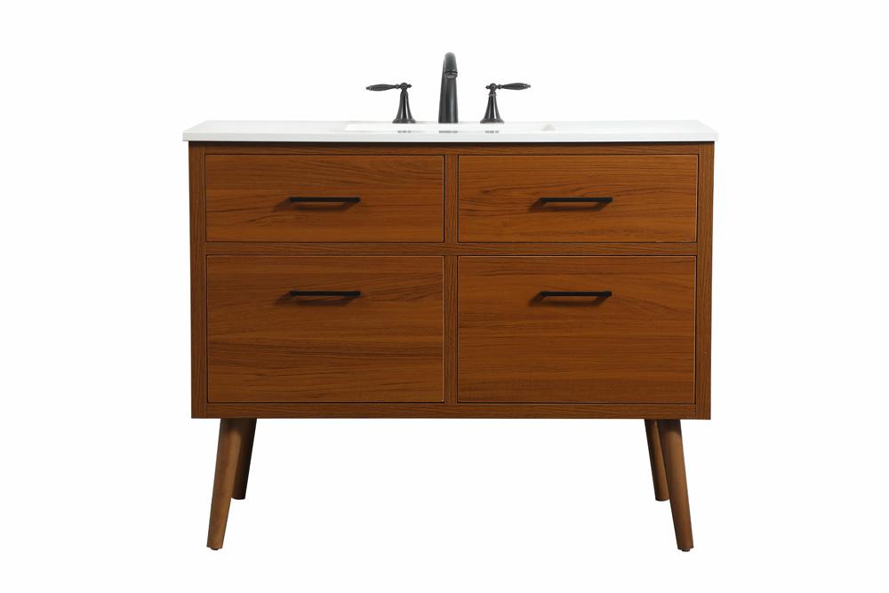Elegant Furniture & Lighting - Boise 42 inch Single bathroom vanity in teak - VF41042MTK veiw 1
