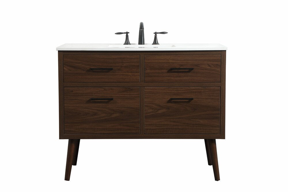 Elegant Furniture & Lighting - Boise 42 inch Single bathroom vanity in walnut - VF41042MWT veiw 1
