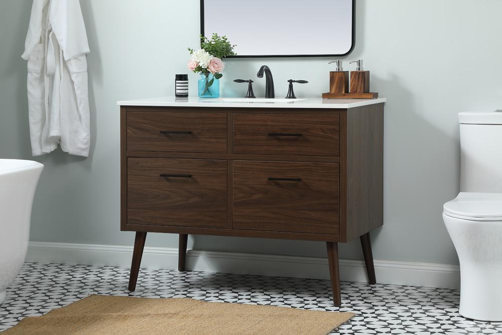 Elegant Furniture & Lighting - Boise 42 inch Single bathroom vanity in walnut - VF41042MWT veiw 3