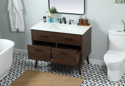Elegant Furniture & Lighting - Boise 42 inch Single bathroom vanity in walnut - VF41042MWT veiw 4