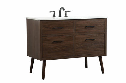 Elegant Furniture & Lighting - Boise 42 inch Single bathroom vanity in walnut - VF41042MWT veiw 8