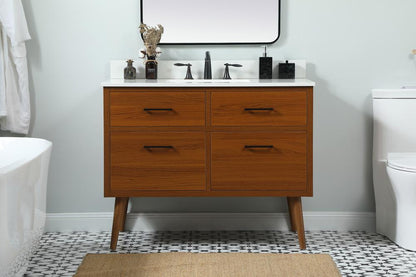 Elegant Furniture & Lighting - Boise 42 inch Single bathroom vanity in teak with backsplash - VF41042MTK-BS veiw 2