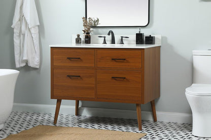 Elegant Furniture & Lighting - Boise 42 inch Single bathroom vanity in teak with backsplash - VF41042MTK-BS veiw 3