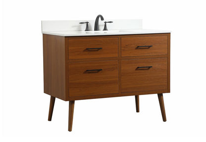Elegant Furniture & Lighting - Boise 42 inch Single bathroom vanity in teak with backsplash - VF41042MTK-BS veiw 8