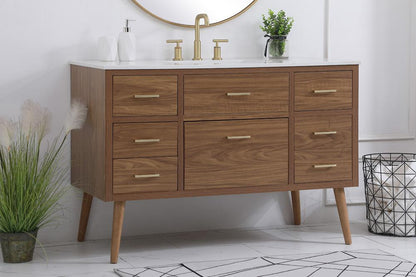Elegant Furniture & Lighting - Boise 48 inch bathroom vanity in Walnut Brown - VF41048WB veiw 3