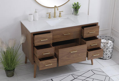 Elegant Furniture & Lighting - Boise 48 inch bathroom vanity in Walnut Brown - VF41048WB veiw 4