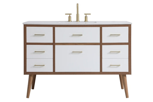 Elegant Furniture & Lighting - Boise 48 inch bathroom vanity in White - VF41048WH veiw 1