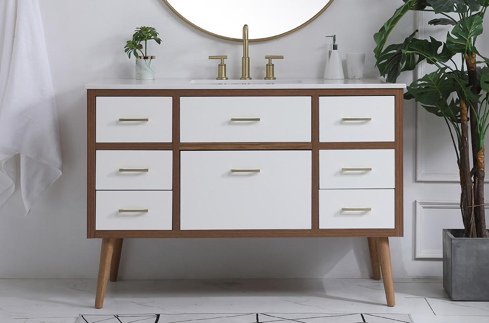 Elegant Furniture & Lighting - Boise 48 inch bathroom vanity in White - VF41048WH veiw 2