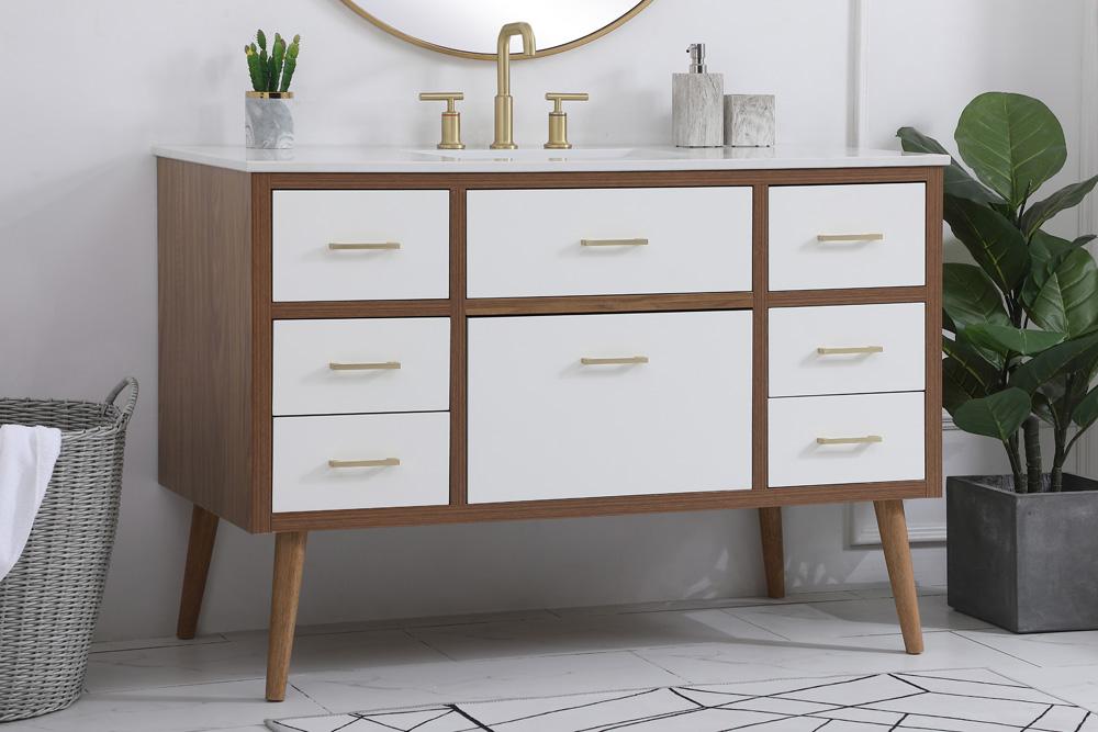 Elegant Furniture & Lighting - Boise 48 inch bathroom vanity in White - VF41048WH veiw 3