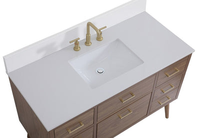Elegant Furniture & Lighting - Boise 48 inch bathroom Vanity in Walnut Brown with Backsplash - VF41048WB-BS veiw 3