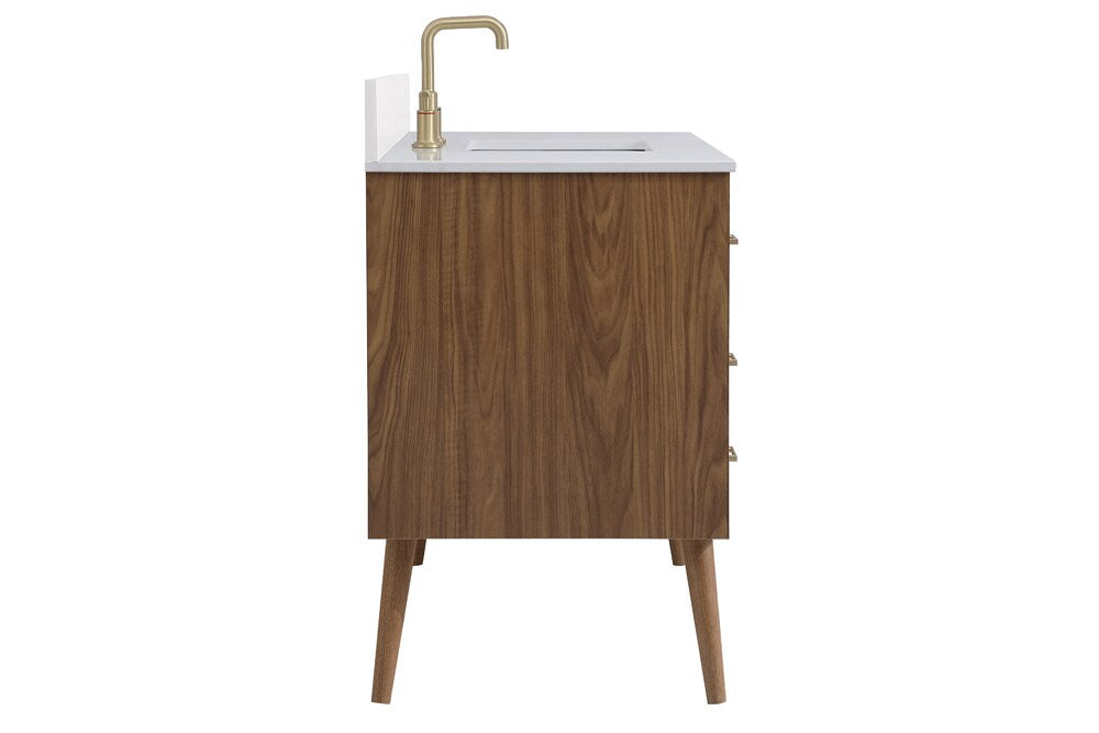 Elegant Furniture & Lighting - Boise 48 inch bathroom Vanity in Walnut Brown with Backsplash - VF41048WB-BS veiw 7