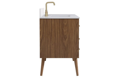 Elegant Furniture & Lighting - Boise 48 inch bathroom Vanity in Walnut Brown with Backsplash - VF41048WB-BS veiw 7