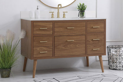 Elegant Furniture & Lighting - Boise 48 inch bathroom Vanity in Walnut Brown with Backsplash - VF41048WB-BS veiw 8