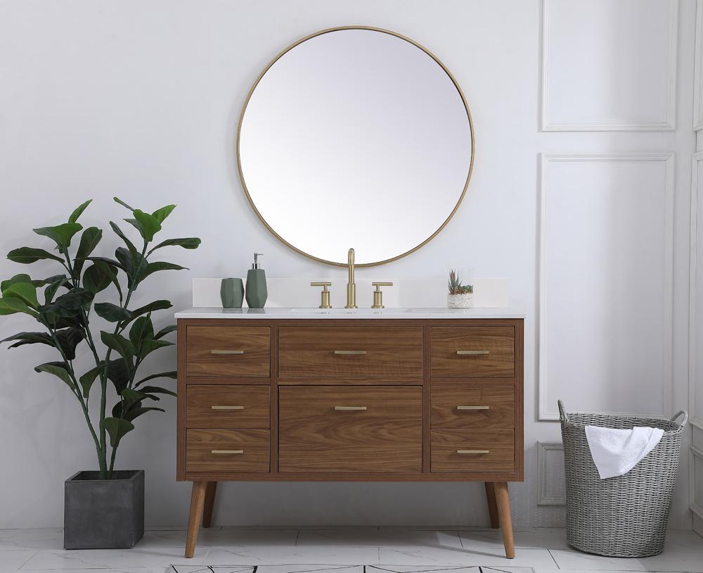 Elegant Furniture & Lighting - Boise 48 inch bathroom Vanity in Walnut Brown with Backsplash - VF41048WB-BS veiw 10