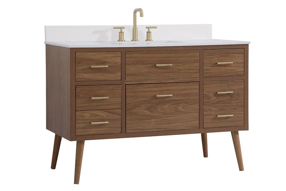 Elegant Furniture & Lighting - Boise 48 inch bathroom Vanity in Walnut Brown with Backsplash - VF41048WB-BS veiw 13