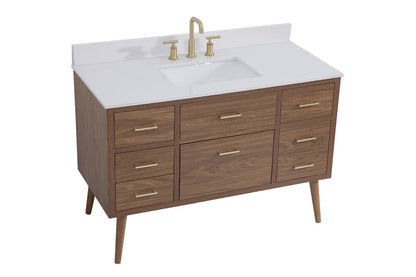 Elegant Furniture & Lighting - Boise 48 inch bathroom Vanity in Walnut Brown with Backsplash - VF41048WB-BS veiw 14