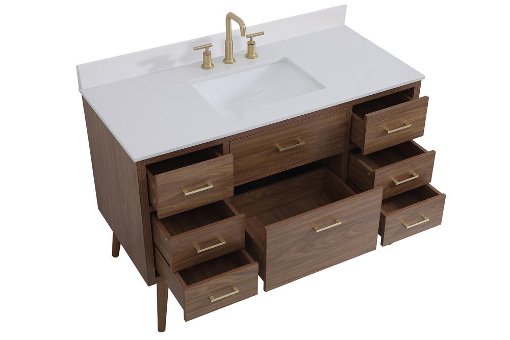 Elegant Furniture & Lighting - Boise 48 inch bathroom Vanity in Walnut Brown with Backsplash - VF41048WB-BS veiw 15