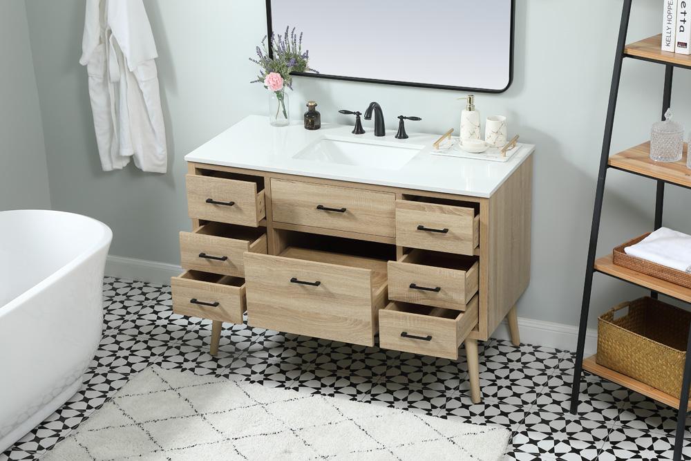 Elegant Furniture & Lighting - Boise 48 inch Single bathroom vanity in mango wood - VF41048MW veiw 4