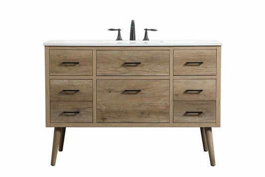 Elegant Furniture & Lighting - Boise 48 inch Single bathroom vanity in natural oak - VF41048NT veiw 1