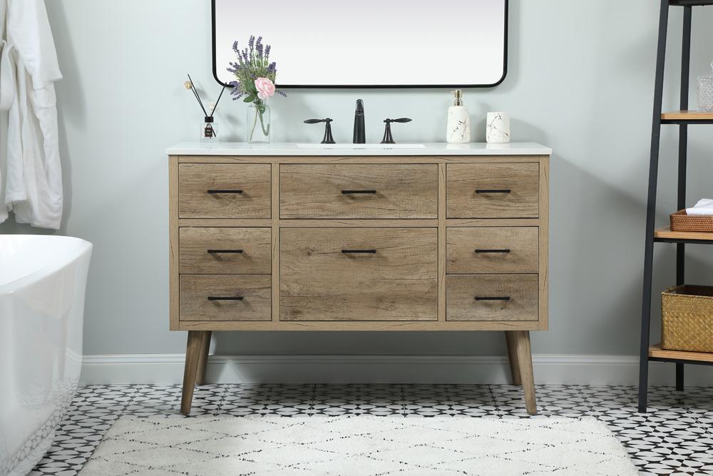 Elegant Furniture & Lighting - Boise 48 inch Single bathroom vanity in natural oak - VF41048NT veiw 3