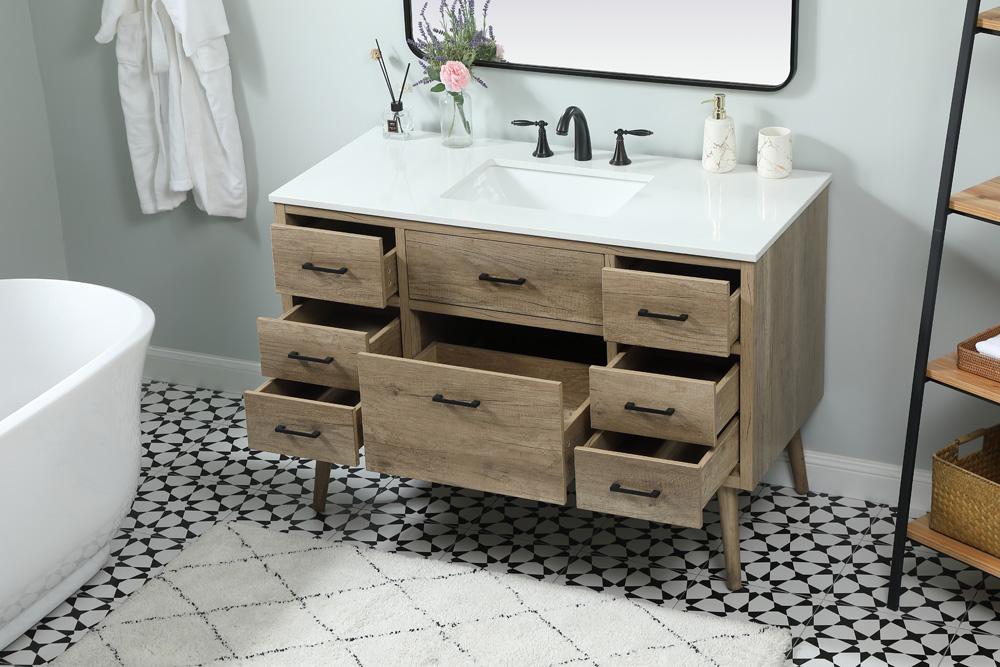 Elegant Furniture & Lighting - Boise 48 inch Single bathroom vanity in natural oak - VF41048NT veiw 5