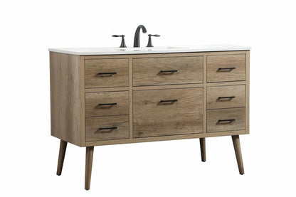 Elegant Furniture & Lighting - Boise 48 inch Single bathroom vanity in natural oak - VF41048NT veiw 8