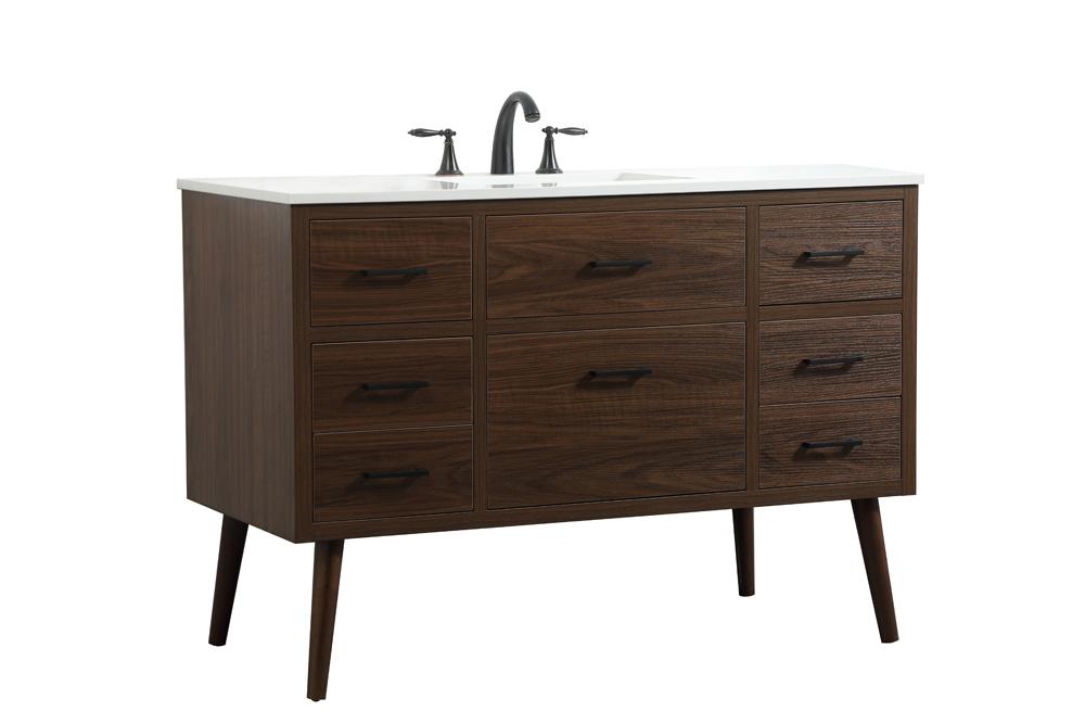 Elegant Furniture & Lighting - Boise 48 inch Single bathroom vanity in walnut - VF41048MWT veiw 8