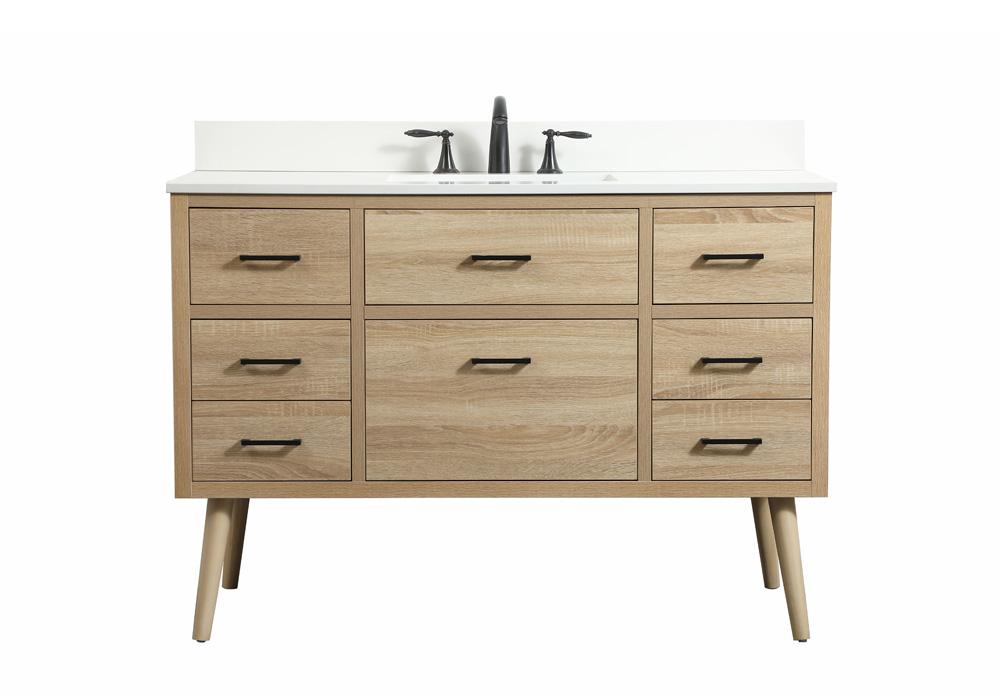 Elegant Furniture & Lighting - Boise 48 inch Single bathroom vanity in mango wood with backsplash - VF41048MW-BS veiw 1