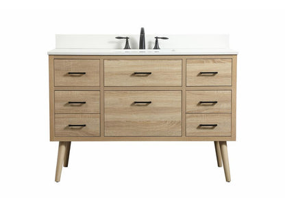 Elegant Furniture & Lighting - Boise 48 inch Single bathroom vanity in mango wood with backsplash - VF41048MW-BS veiw 1