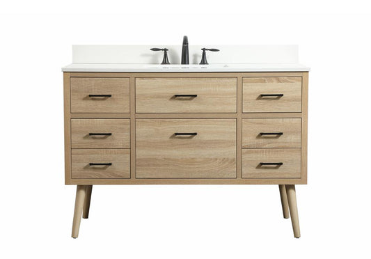 Elegant Furniture & Lighting - Boise 48 inch Single bathroom vanity in mango wood with backsplash - VF41048MW-BS veiw 1