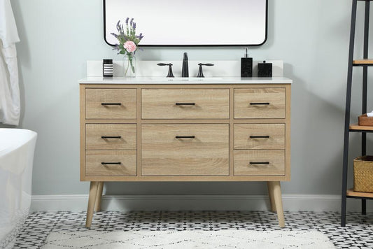 Elegant Furniture & Lighting - Boise 48 inch Single bathroom vanity in mango wood with backsplash - VF41048MW-BS veiw 2